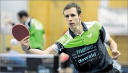 Mit langem Atem: Jaka Golavsek vom TTC Frickenhausen siegte beim Turnier in Neureut; Foto: GES